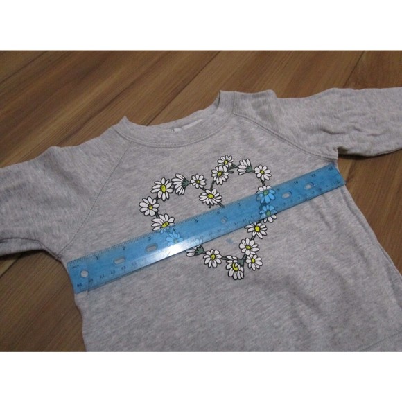 Stella McCartney Kids gray print daisy heart  sweatshirt size 3yrs PLS READ - Picture 8 of 9